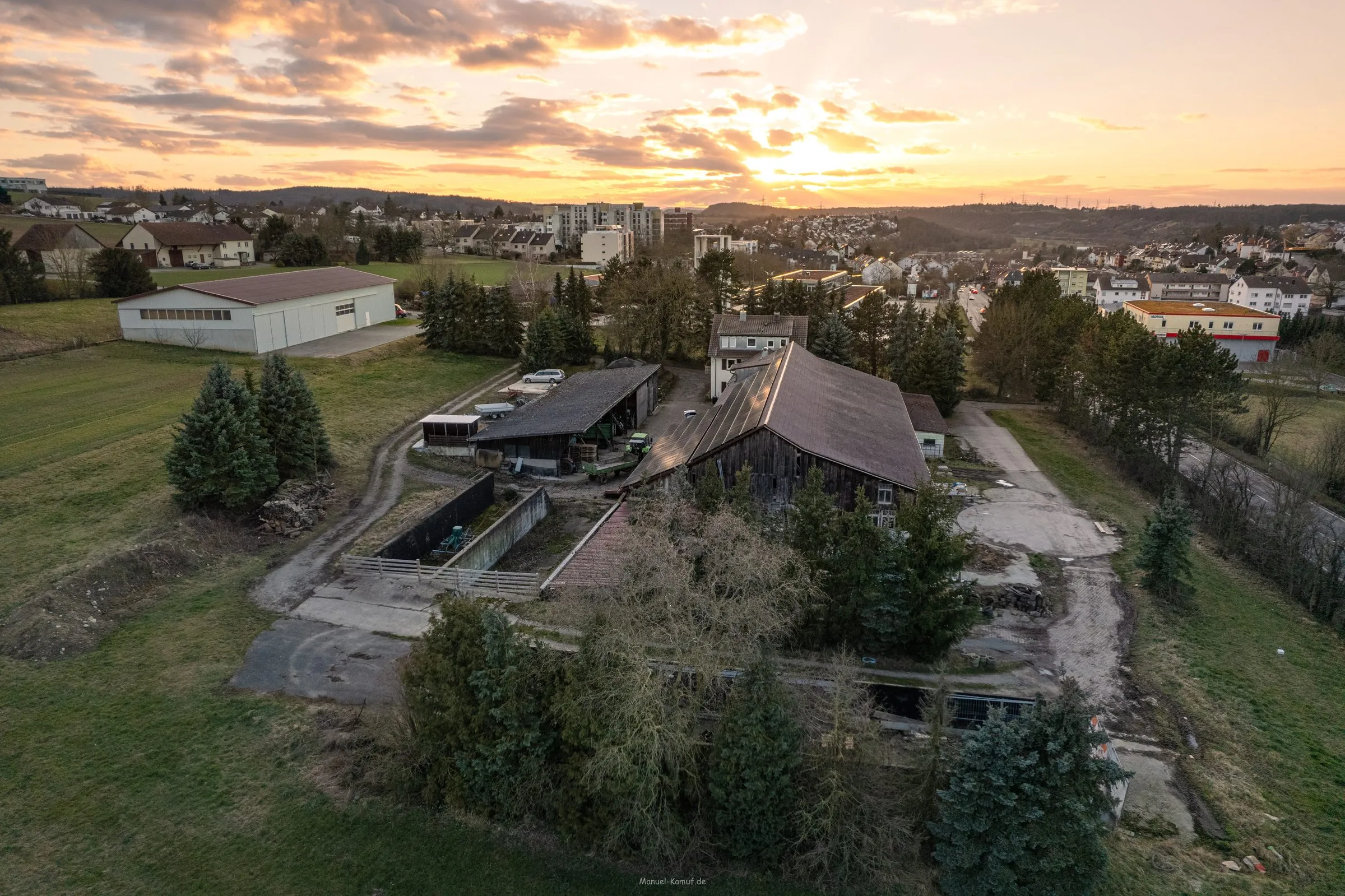 FARMGYM in Mühlacker aus der Luft – Trainingsort von Aßmus Performance